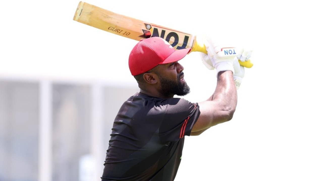 Aaron Johnson during a practice session, T20 World Cup 2024, Dallas, May 31, 2024 