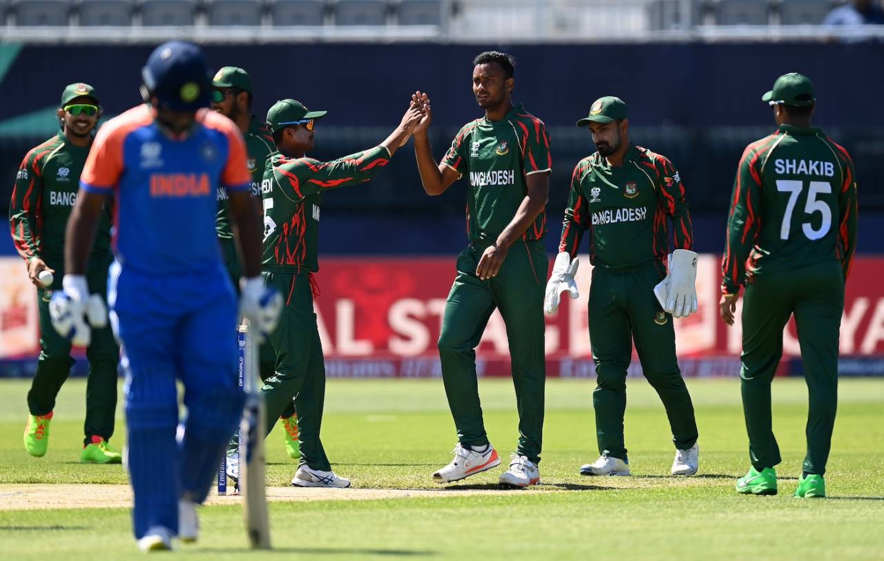 Shoriful Islam trapped Sanju Samson lbw in the warm-up game, Bangladesh vs India, warm-up game, T20 World Cup, New York, June 1, 2024