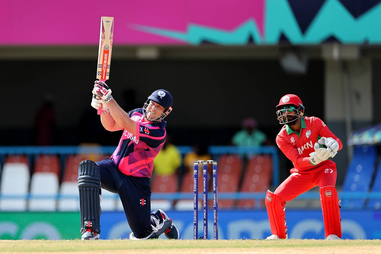 George Munsey belted six boundaries in his 41 from 20, Scotland vs Oman, T20 World Cup, Antigua, June 9, 2024