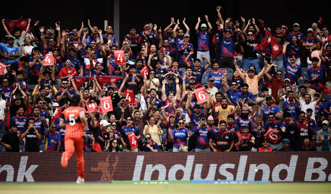 Nepal's fans show their support, Nepal vs Netherlands, T20 World Cup, Dallas, June 4, 2024