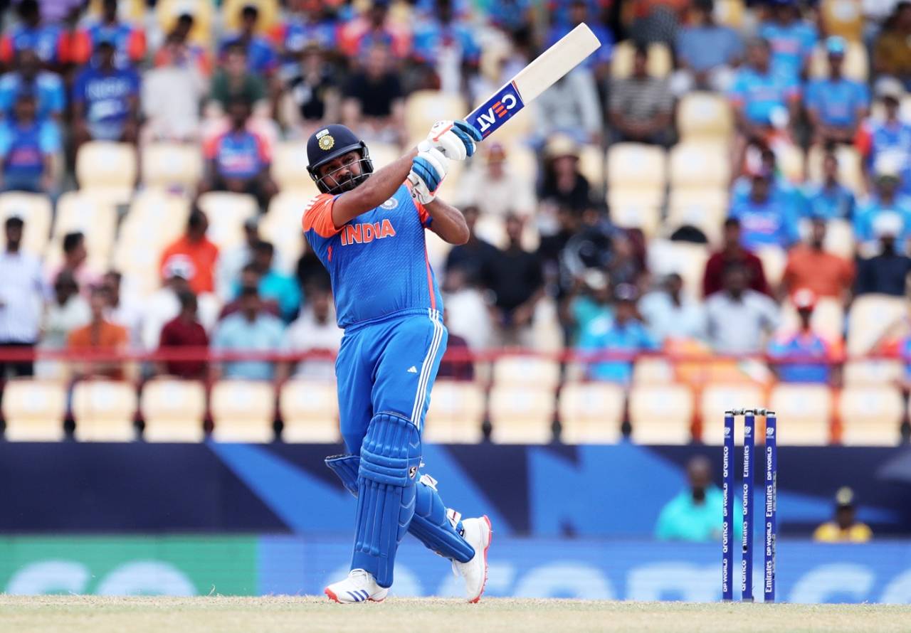 Rohit Sharma muscles one away, Australia vs India, T20 World Cup Super Eight, Gros Islet, June 24, 2024