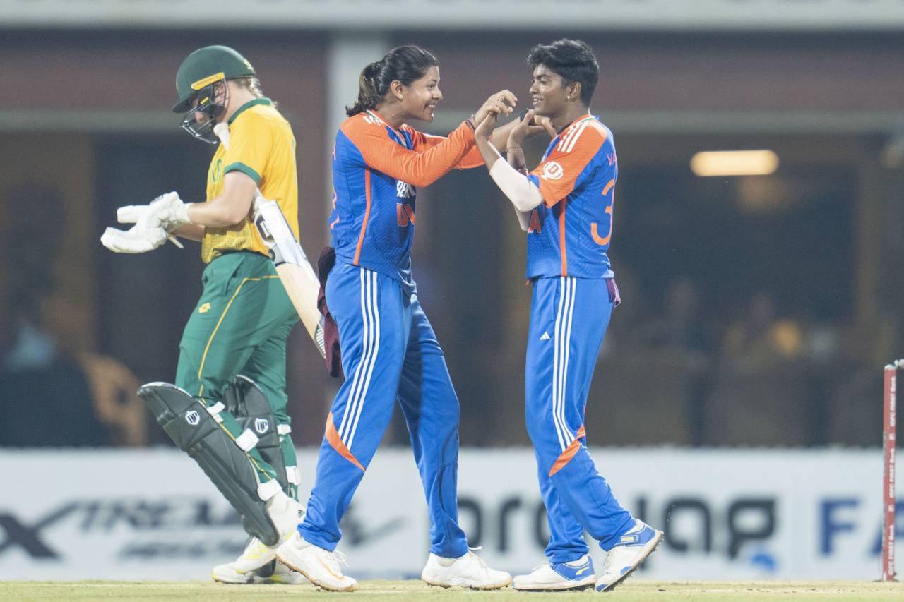 Pooja Vastrakar and Radha Yadav took 7 for 20 between them, India vs South Africa, 3rd Women's T20I, Chennai, July 9, 2024