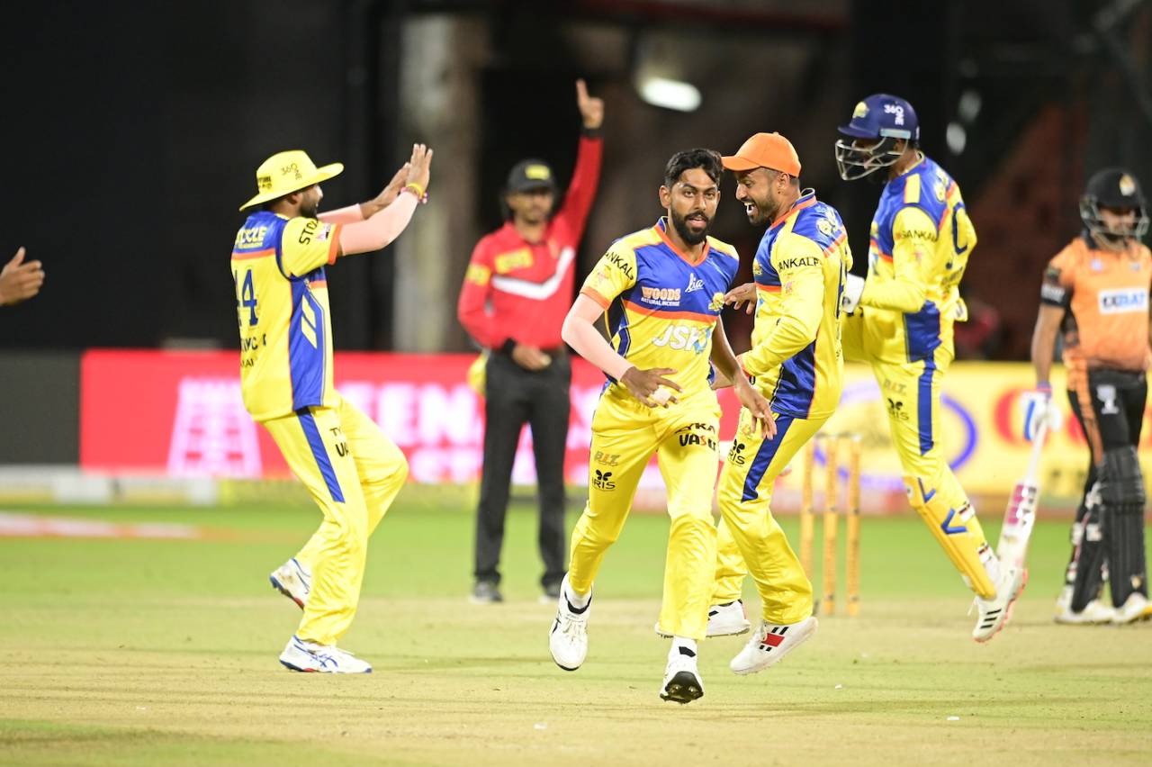 Jagadeesha Suchith took 4 for 14, Hubli Tigers vs Mysuru Warriors, Maharaja T20, Bengaluru, August 21, 2024