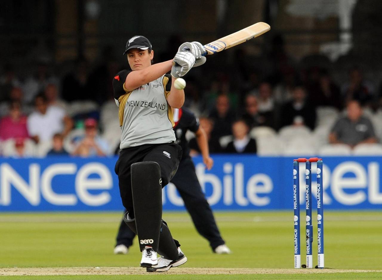 Sarah Tsukigawa in action during the 2009 Women's T20 World Cup final, England vs New Zealand, Women's T20 World Cup final, Lord's, June 21, 2009