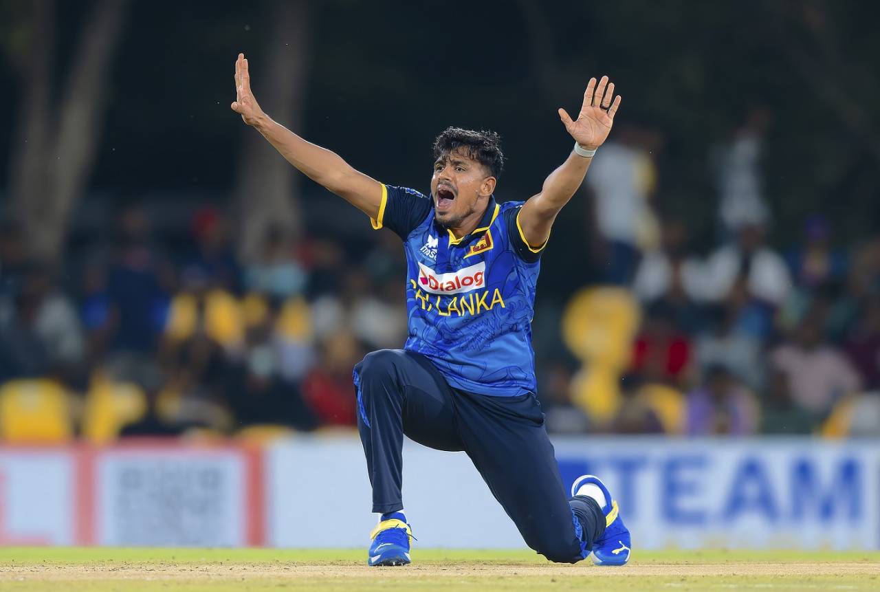 Maheesh Theekshana appeals unsuccessfully, Sri Lanka vs West Indies, 2nd T20I, Dambulla, October 15, 2024