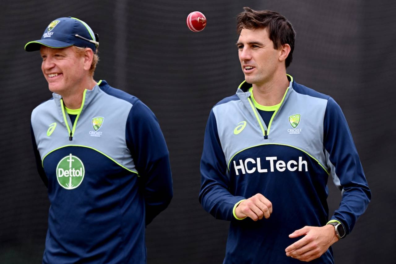 Coach Andrew McDonald and captain Pat Cummins were in a good mood in the nets, Melbourne, December 24, 2024