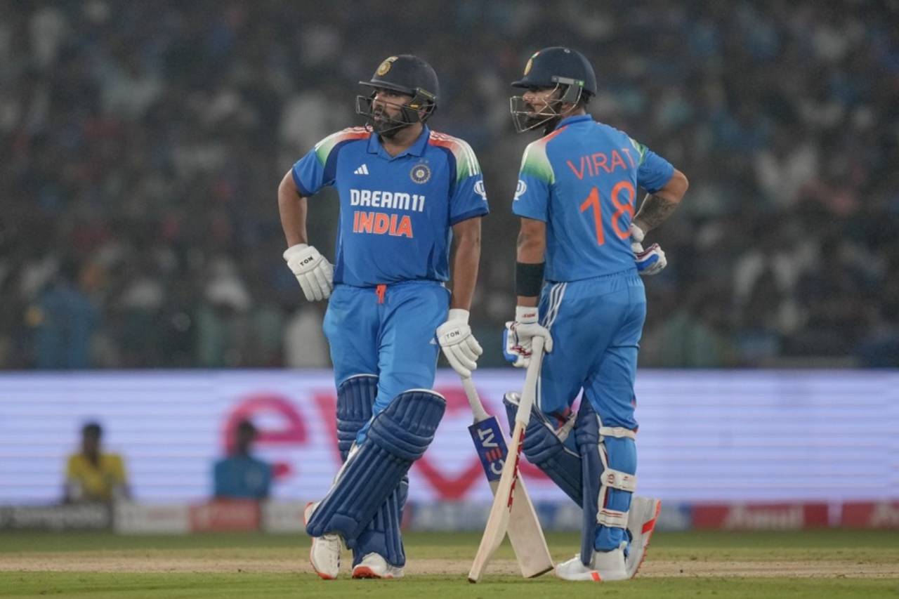 Rohit Sharma and Virat Kohli wait for the third umpire's decision, India vs England, 2nd ODI, Cuttack, February 9, 2025