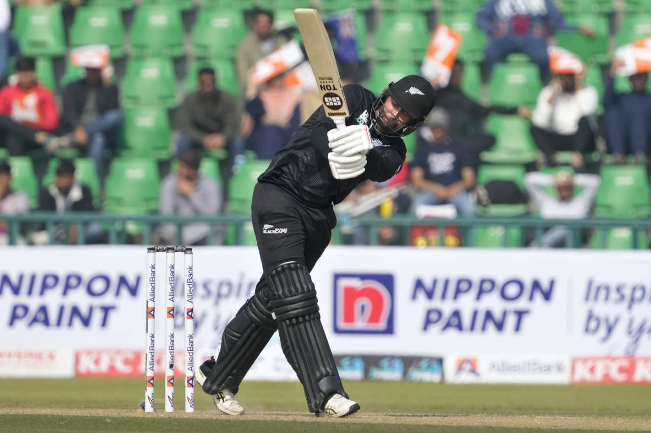 Devon Conway whips one to the leg side, New Zealand vs South Africa, Pakistan tri-series, Lahore, February 10, 2025