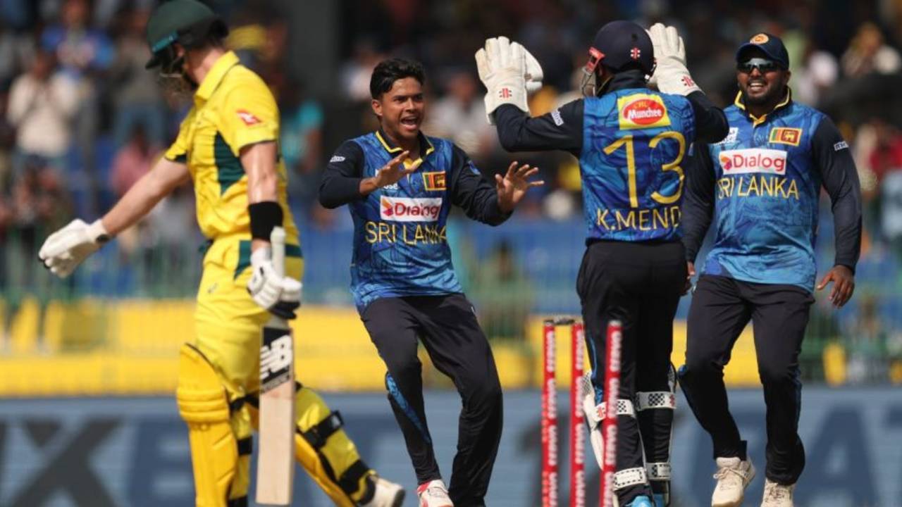 Dunith Wellalage knocked over Steve Smith, Sri Lanka vs Australia, 1st ODI, Colombo, Lahore, February 12, 2025