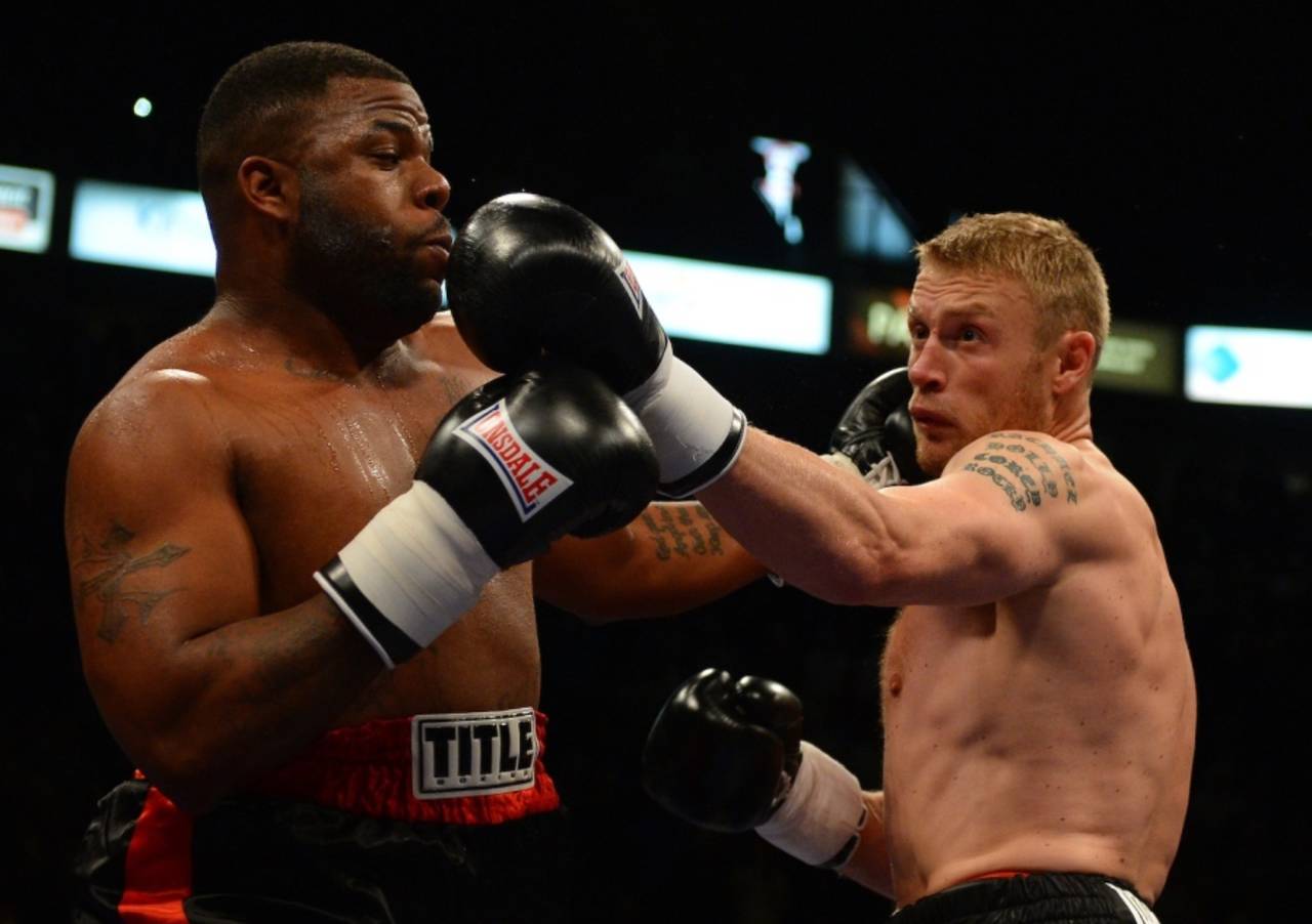 Andrew Flintoff won his first professional boxing fight on a points decision, Manchester, November 30, 2012