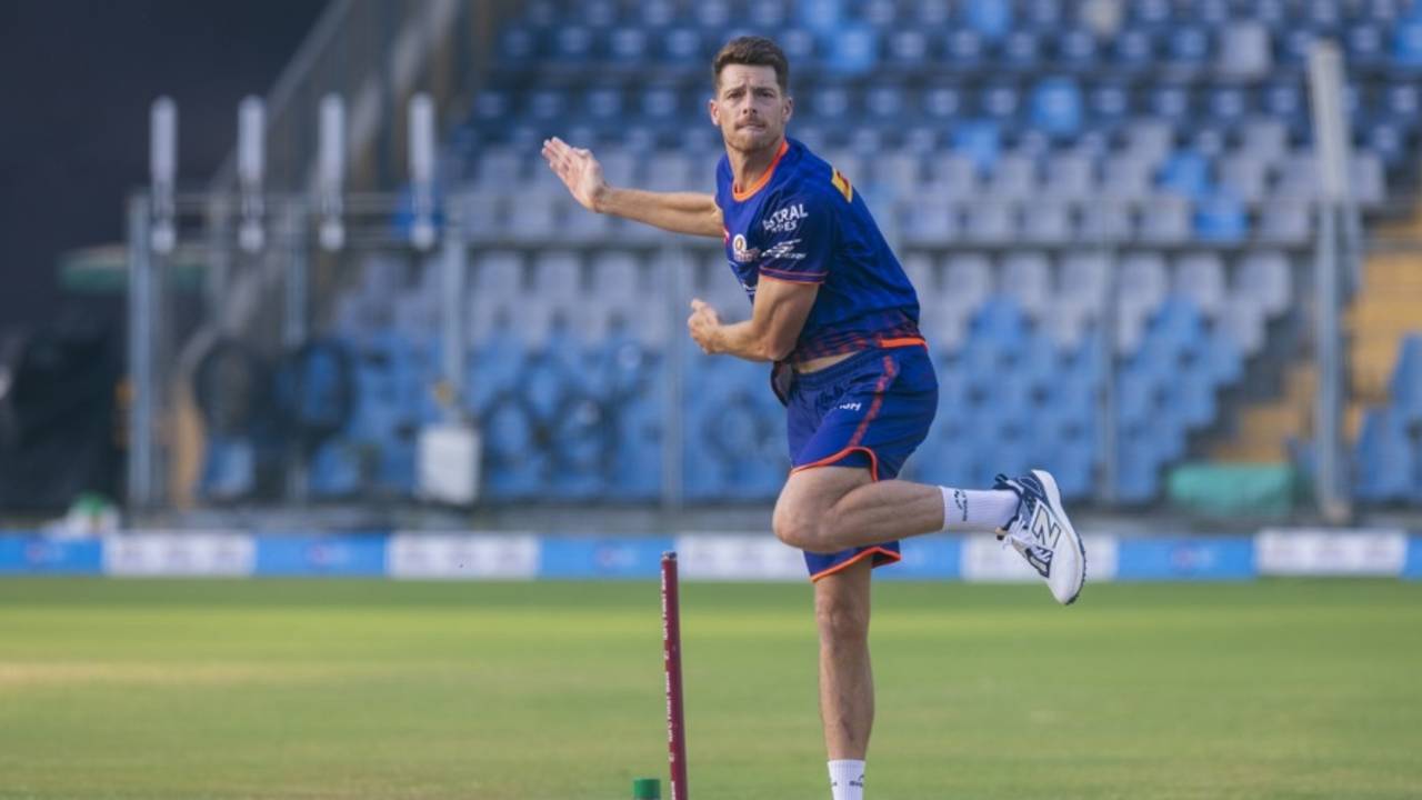 Mitchell Santner in action at the Wankhede Stadium, Mumbai, March 18, 2025