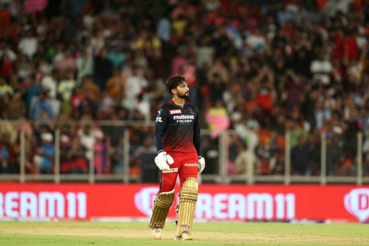 Rajat Patidar was dismissed for 58, Rajasthan Royals vs Royal Challengers Bangalore, IPL 2022 Qualifier 2, Ahmedabad, May 27, 2022