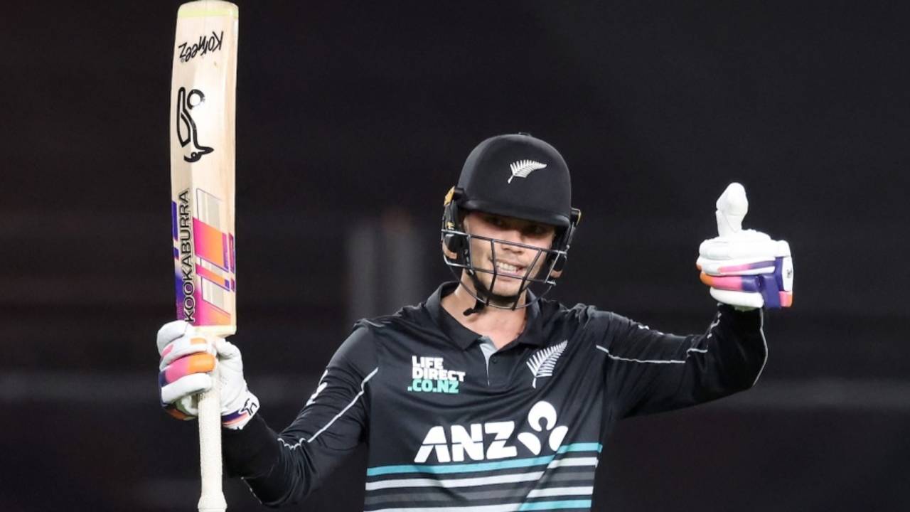 Mark Chapman brought up a blazing fifty, New Zealand vs Pakistan, 3rd T20I, Auckland, March 21, 2025