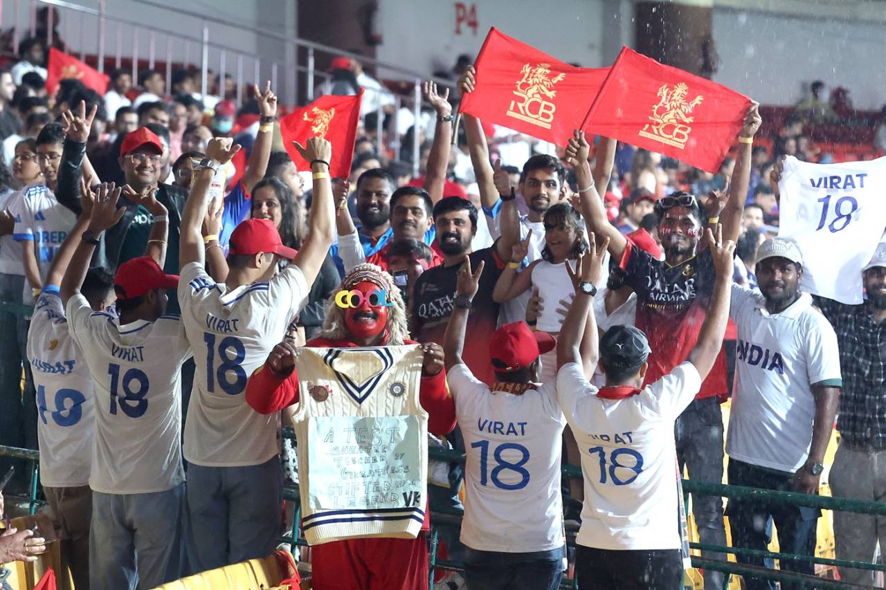 There was the expected white-jersey tribute for Virat Kohli at Chinnaswamy, Royal Challengers Bengaluru vs Kolkata Knight Riders, IPL 2025, May 17, 2025