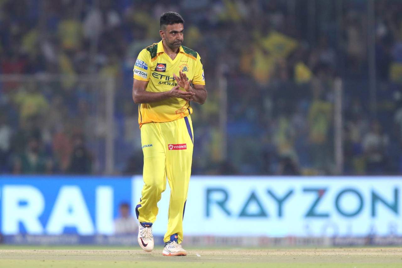 R Ashwin picked up two wickets but also conceded 41 runs in his four overs, Chennai Super Kings vs Rajasthan Royals, IPL 2025, Delhi, May 20, 2025