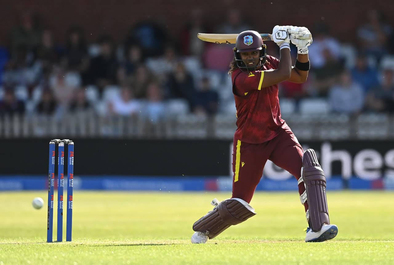 Hayley Matthews drills one through the covers, England vs West Indies, 1st women's ODI, Derby, May 30, 2025