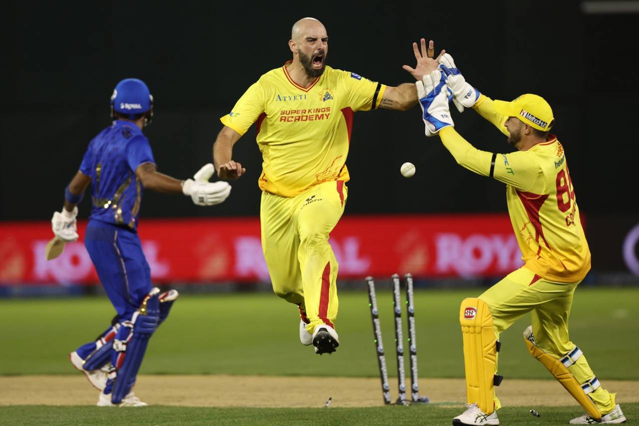 Daryl Mitchell celebrates Monank Patel's run-out, MI New York vs Texas Super Kings, MLC 2025, Oakland, June 13, 2025