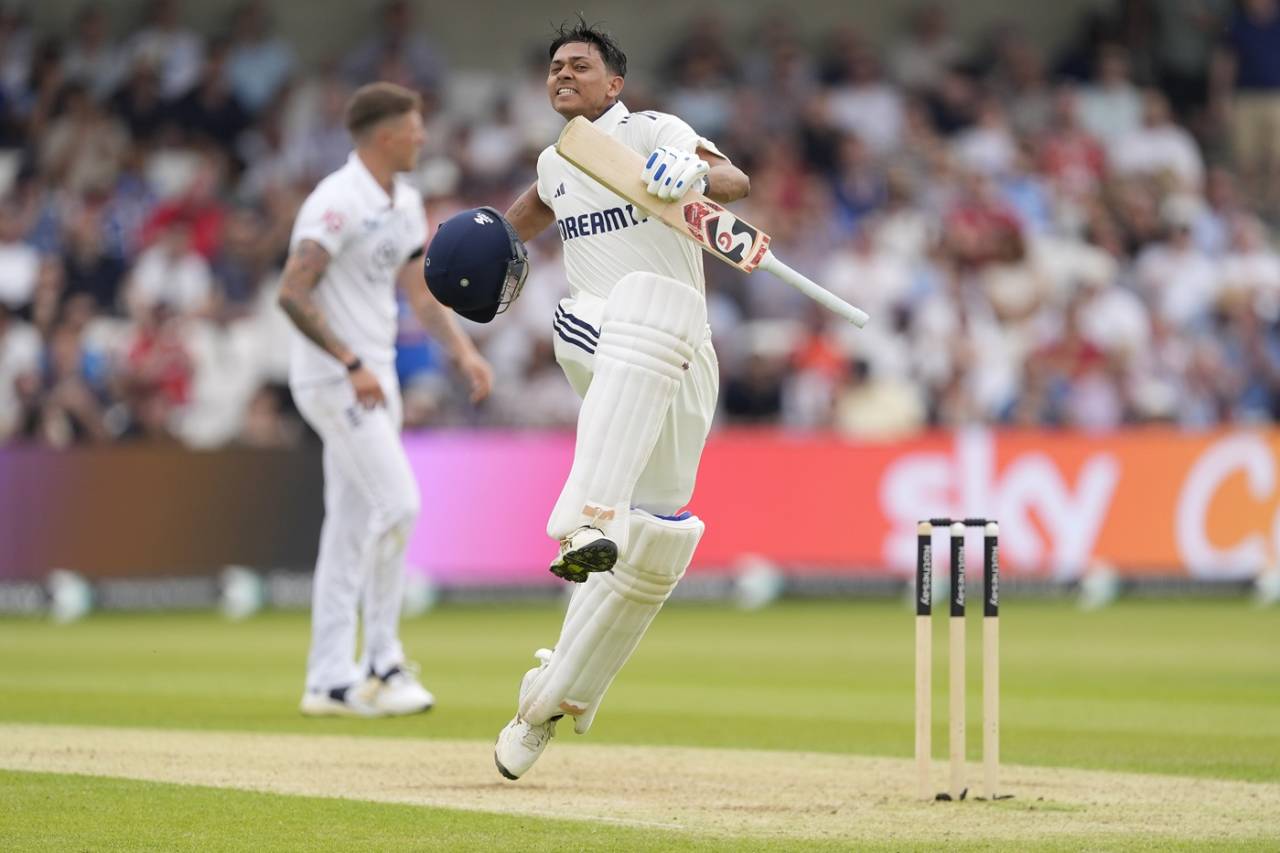 Yashasvi Jaiswal celebrates his hundred, England vs India, 1st Test, Leeds, 1st day, June 20, 2025