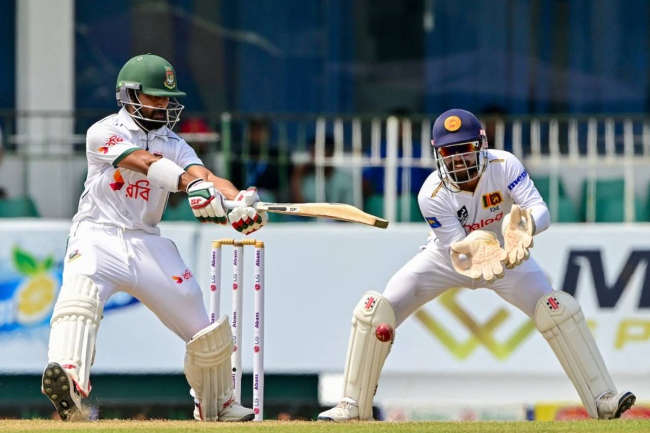 Shadman Islam got off to a slow start, Sri Lanka vs Bangladesh, 2nd Test, Day 1, Colombo, June 25, 2025
