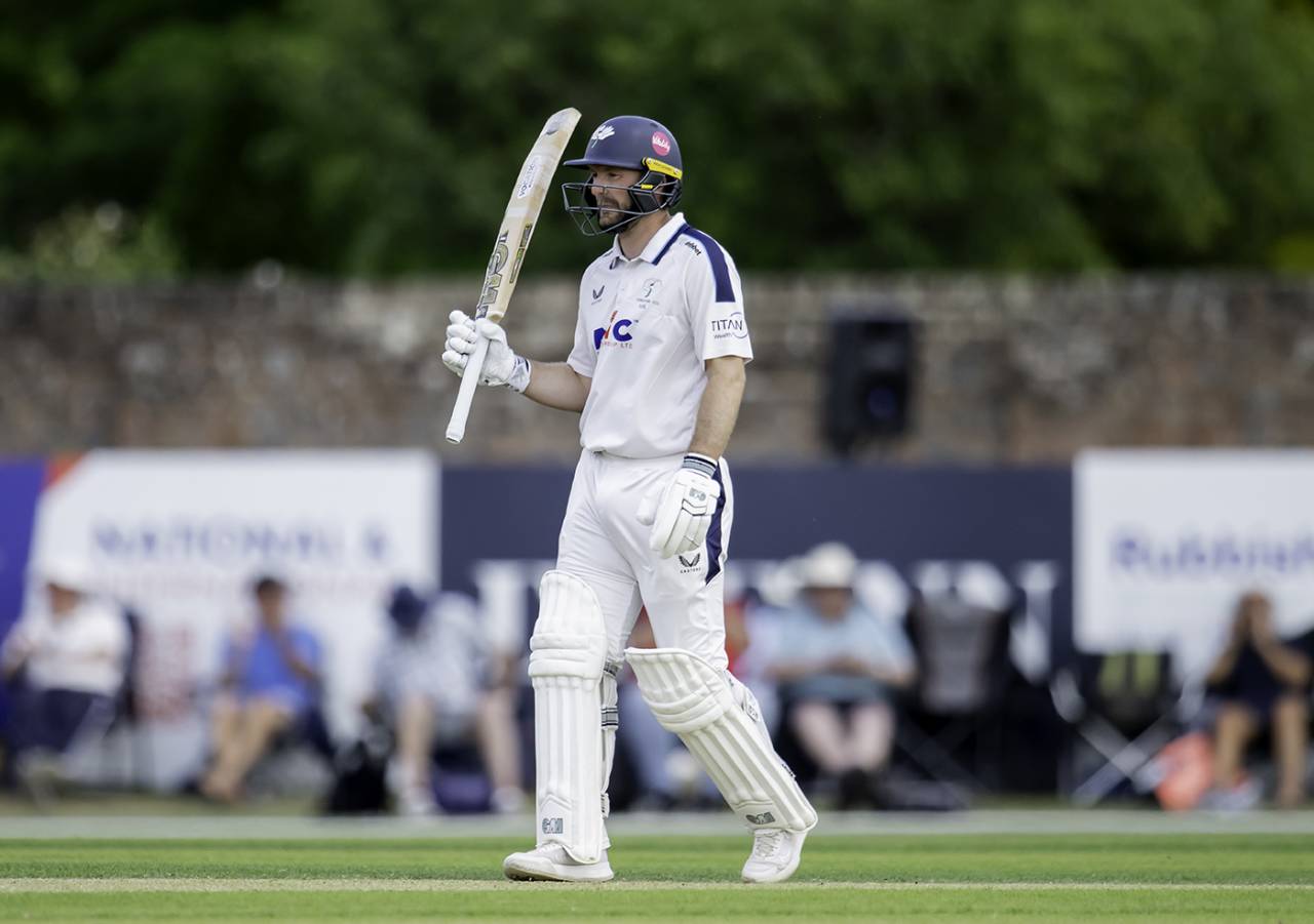 Adam Lyth's fifty steadied the Yorkshire reply, Yorkshire vs Essex, County Championship, Division One, York, June 30, 2025