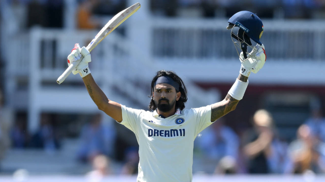 KL Rahul celebrates his second century at Lord's, England vs India, 3rd Test, Lord's, London, 3rd day, July 12, 2025