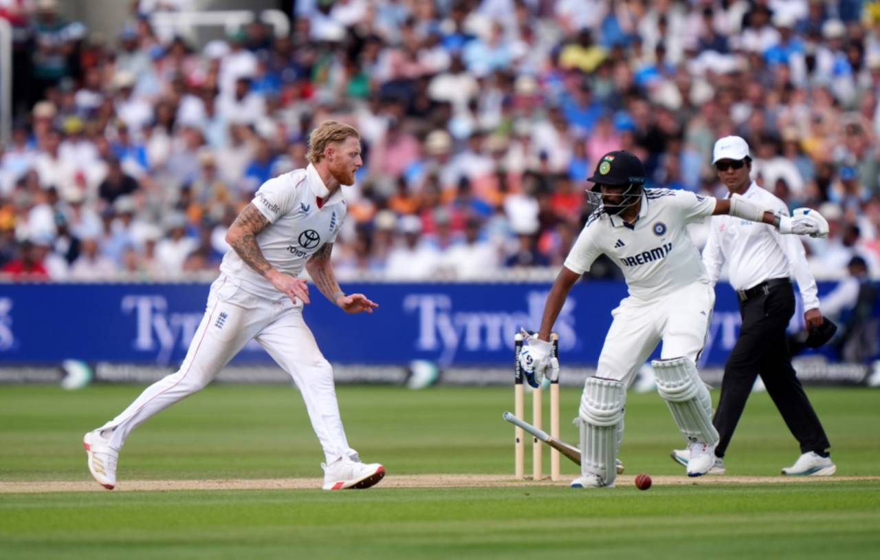 Ben Stokes and Mohammed Siraj nearly collide, England vs India, 3rd Test, Lord's, London, Day 5, July 14, 2025