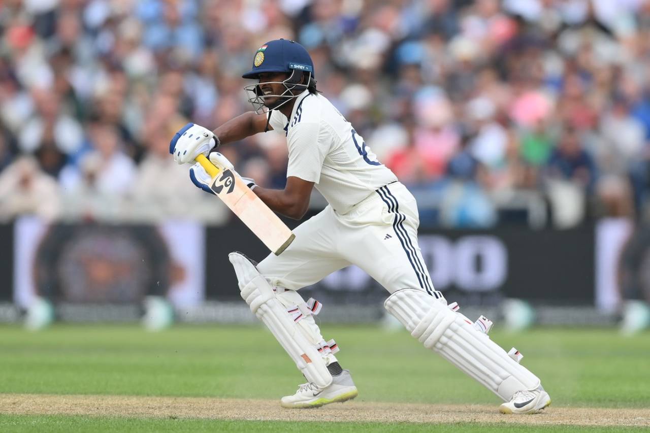 B Sai Sudharsan found fluency after a watchful start, England vs India, 4th Test, 1st day, Manchester, July 23, 2025