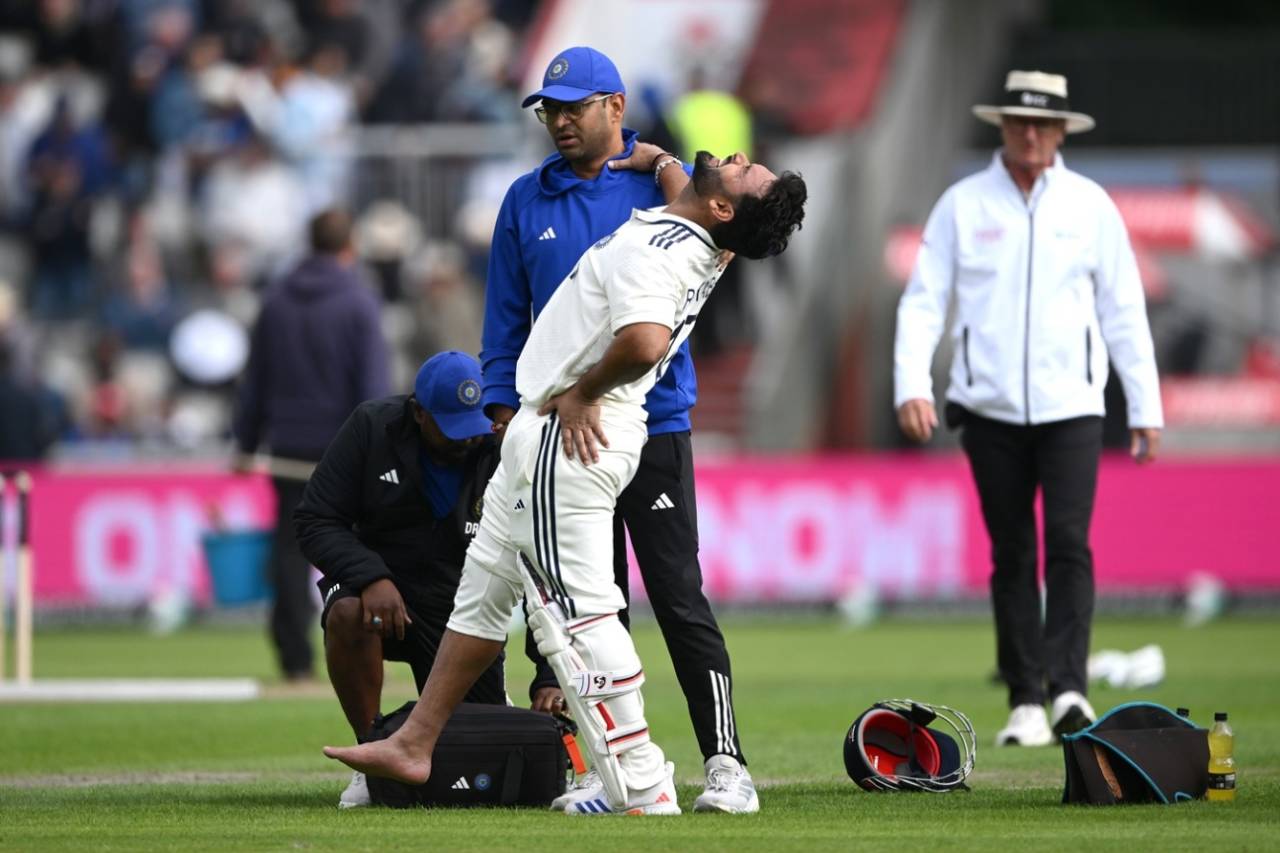 Rishabh Pant winces in pain, England vs India, 4th Test, 1st day, Manchester, July 23, 2025