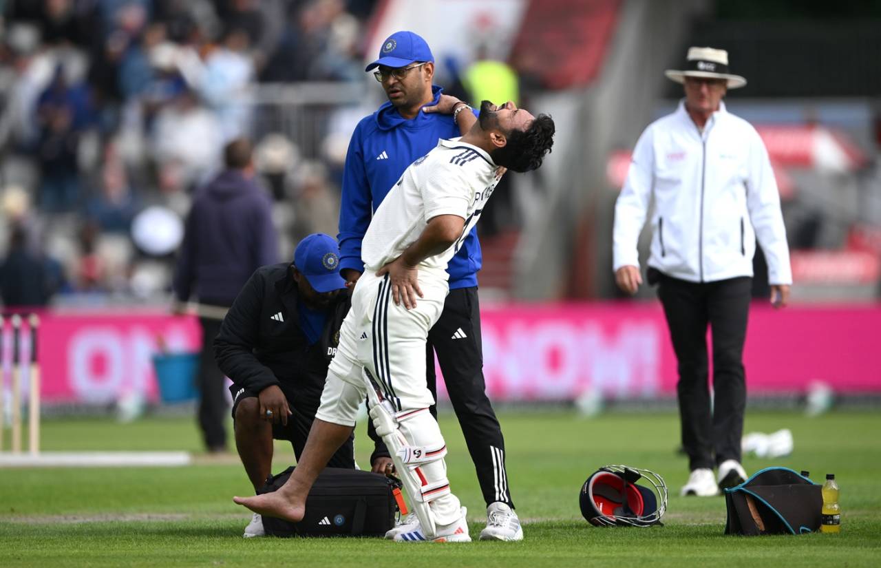Rishabh Pant winces in pain, England vs India, 4th Test, 1st day, Manchester, July 23, 2025