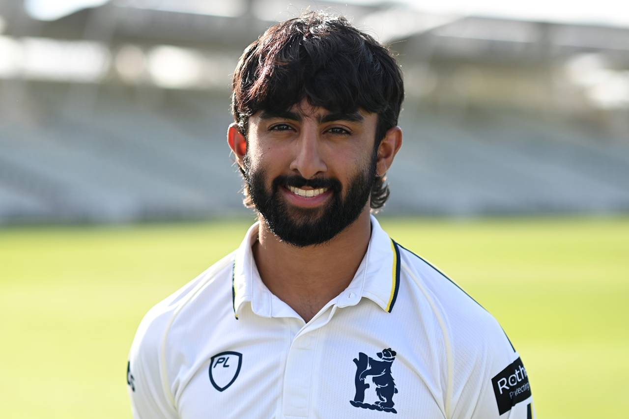 Zen Malik at Warwickshire's pre-season media day, Edgbaston, March 27, 2025
