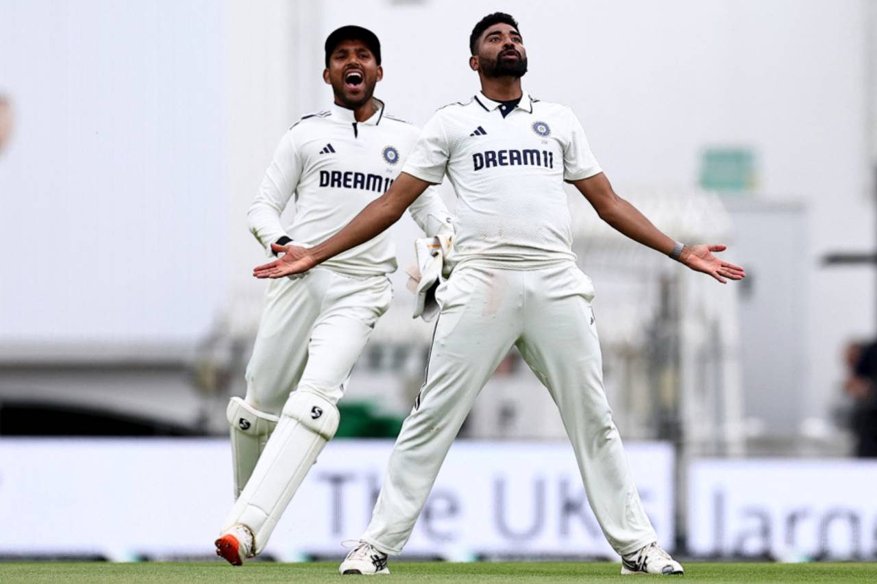 Mohammed Siraj celebrates after winning the match for India, England vs India, 5th Test, 5th day, The Oval, August 4, 2025
