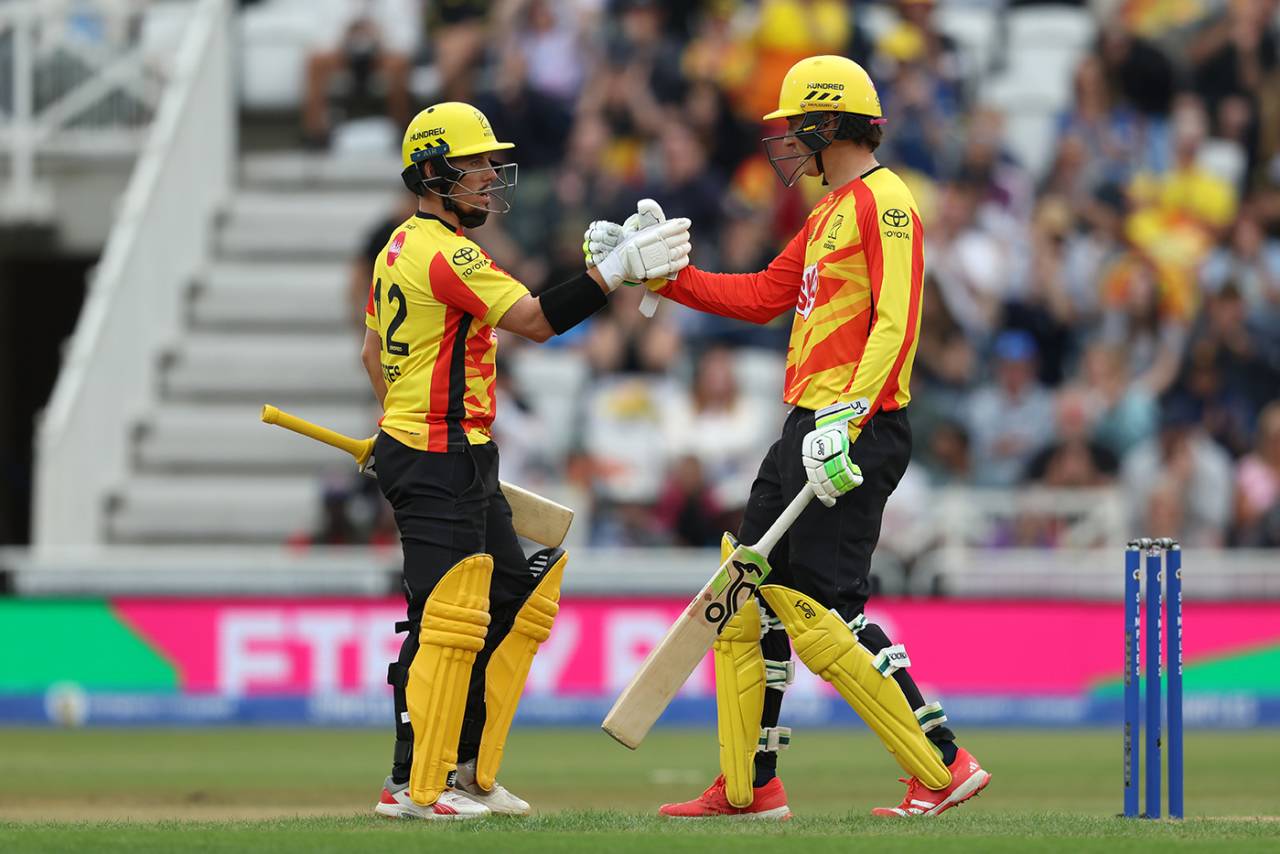 Tom Moores and Tom Banton put on a match-turning stand, Trent Rockets vs Southern Brave, Trent Bridge, Men's Hundred, August 16, 2025