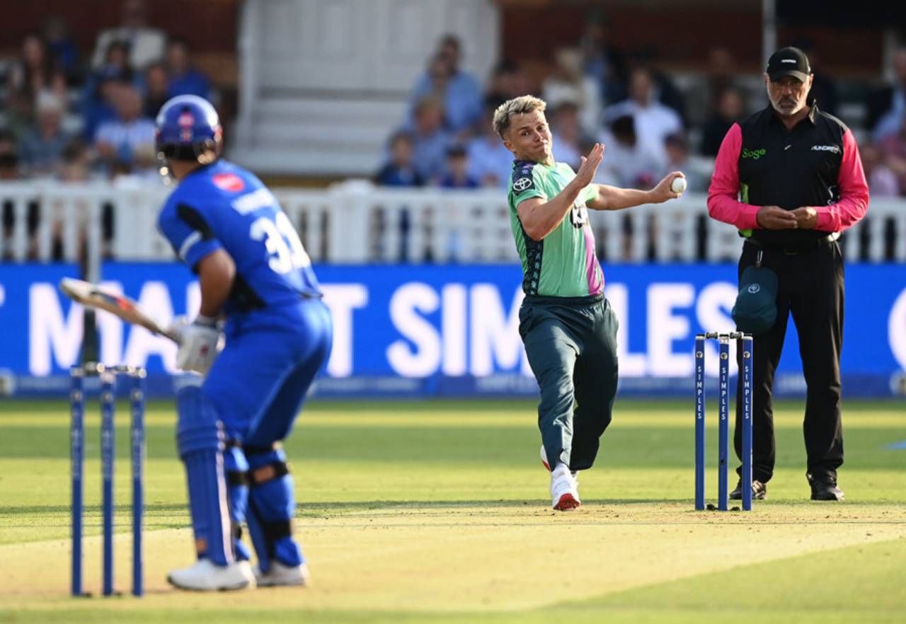 Sam Curran bowls to David Warner, London Spirit vs Oval Invincibles, Men's Hundred, Lord's, August 5, 2025