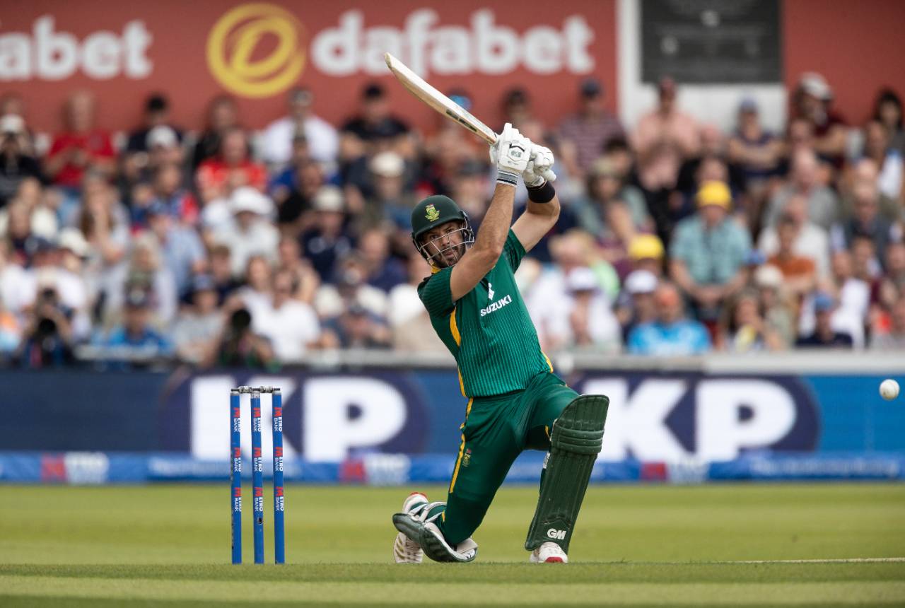 Aiden Markram blazes a drive over the covers in his flying start, England vs South Africa, 1st ODI, Headingley, September 2, 2025
