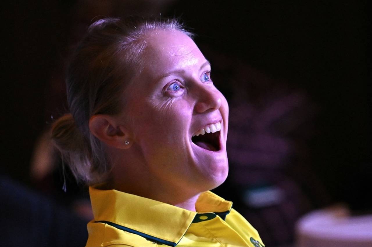 Alyssa Healy at the captains' conference, Women's World Cup, Bengaluru, September 26, 2025 