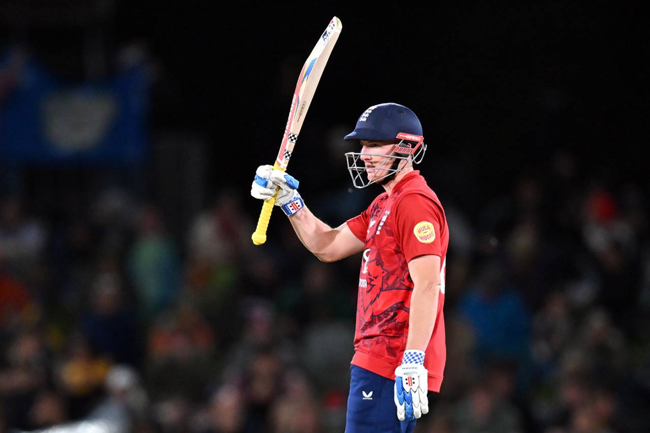 Harry Brook notched his first fifty as captain, New Zealand vs England, 2nd Men's T20I, Hagley Oval, Christchurch, October 20, 2025
