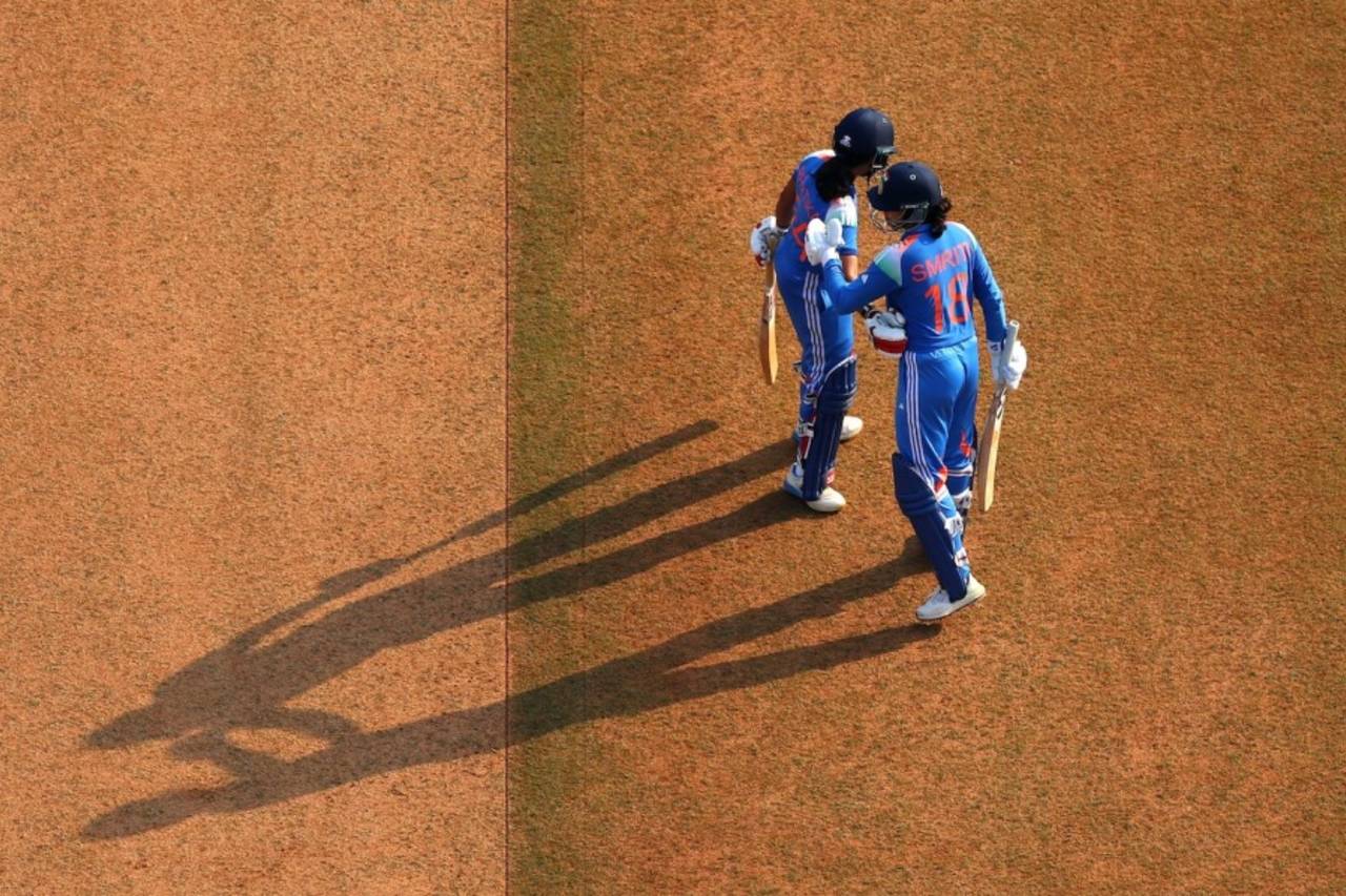 Pratika Rawal and Smriti Mandhana put on a double-century opening stand, India vs New Zealand, Women's ODI World Cup, Navi Mumbai, October 23, 2025