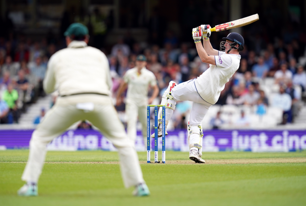 Harry Brook hooks, England vs Australia, 5th men's Ashes Test, The Oval, 1st day, July 27, 2023