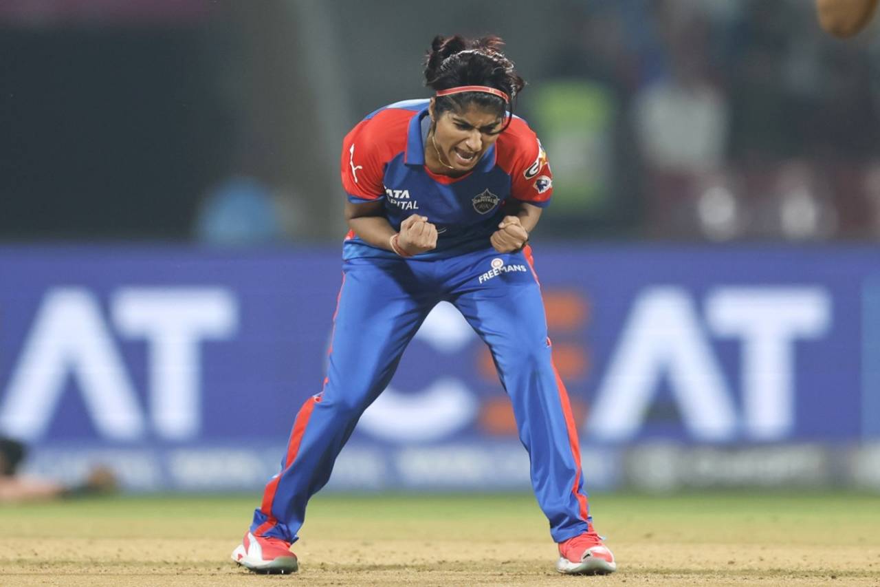 Nandani Sharma brought her side relief with a wicket, Delhi Capitals vs Gujarat Giants, WPL 2026, Mumbai, January 11, 2026