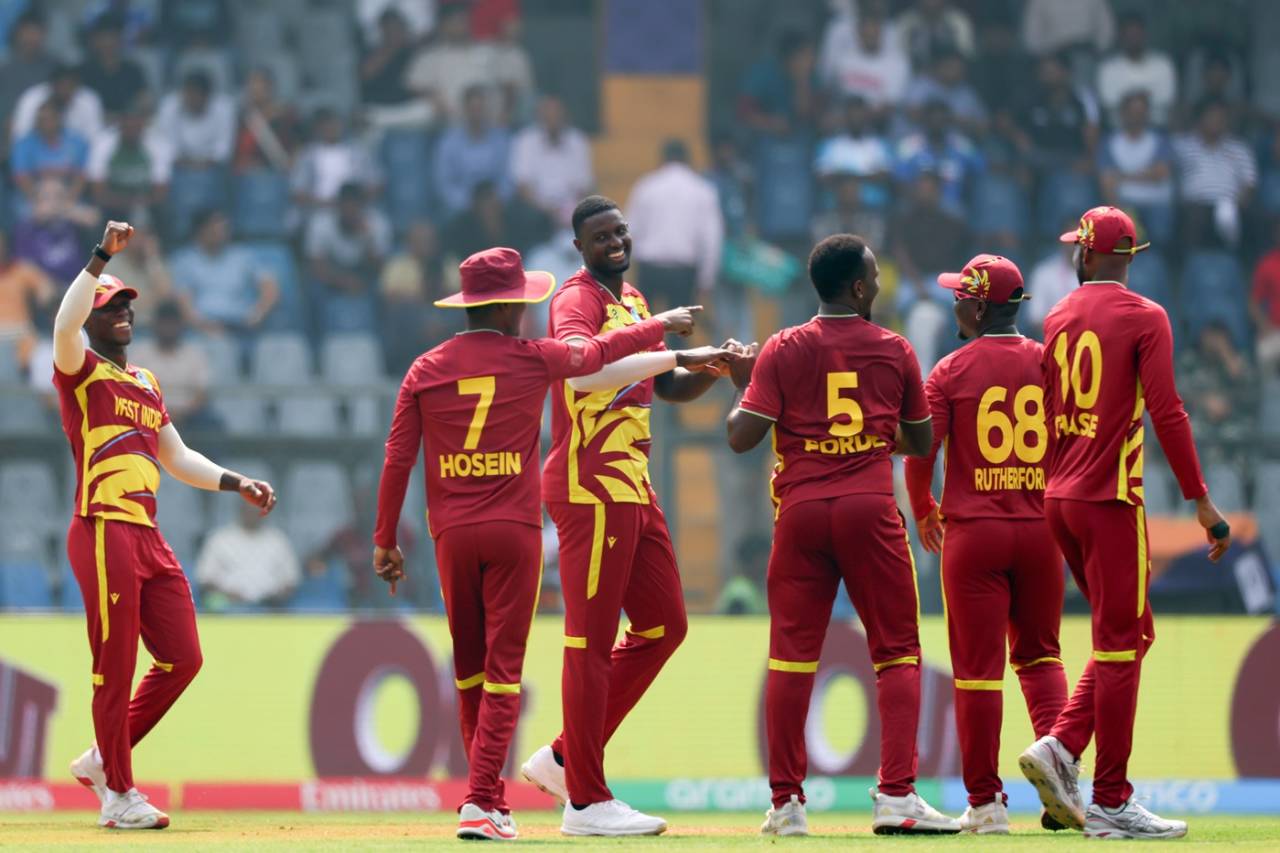 Jason Holder took two wickets in his first two overs, Nepal vs West Indies, T20 World Cup, Mumbai, February 15, 2026