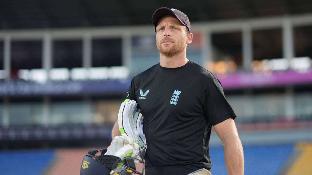 Jos Buttler during an England nets session, ICC Men's T20 World Cup, Pallekele International Cricket Stadium, February 23, 2026