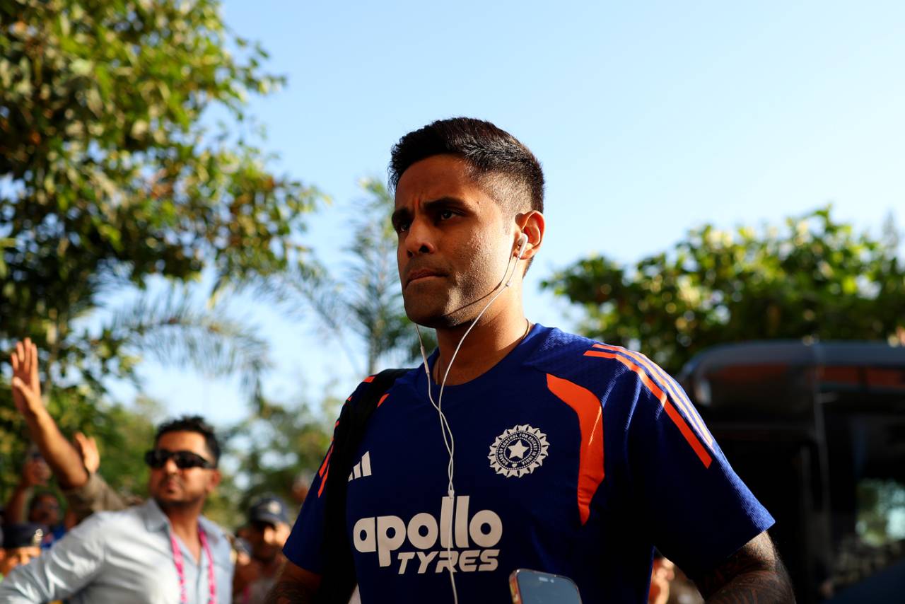 Suryakumar Yadav walks in to the stadium, India vs New Zealand, T20 World Cup final, Ahmedabad, March 8, 2026