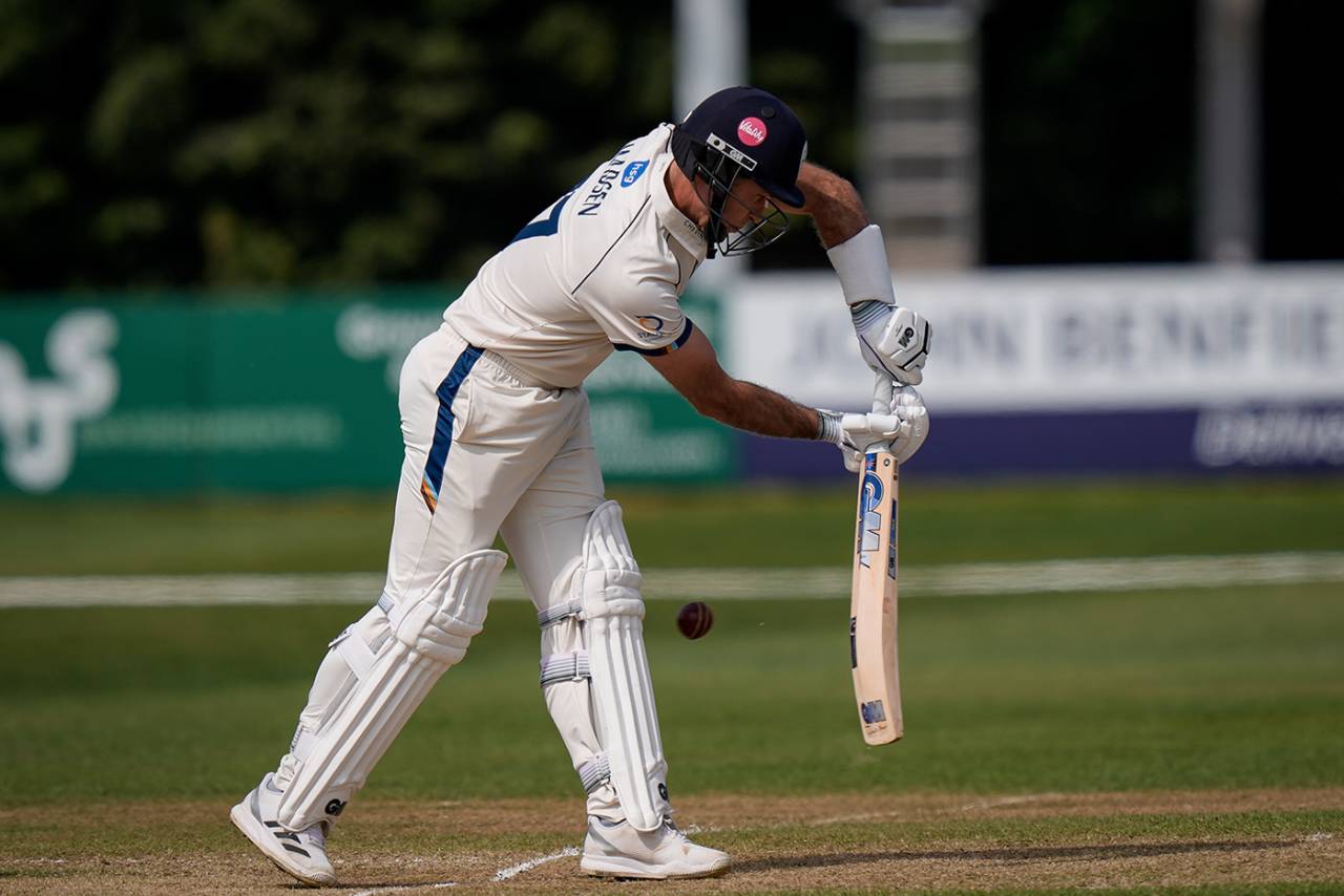 Wayne Madsen works leg side during his half-century, Derbyshire vs Gloucestershire, County Championship, Derby, April 26, 2026
