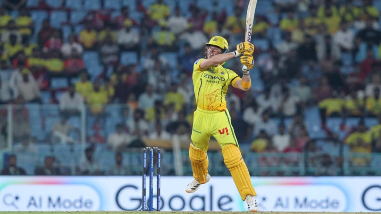Dewald Brevis cut his first ball for six, Lucknow Super Giants vs Chennai Super Kings, IPL, Lucknow, May 15, 2026