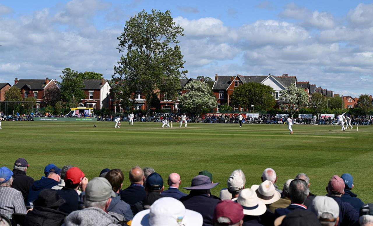 A general view of the action at Southport, Lancashire vs Worcestershire, County Championship, Division Two, Southport, May 15, 2026