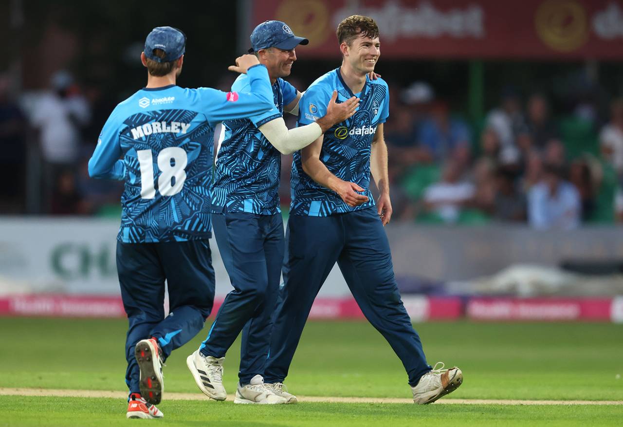 Martin Andersson finished with a six-for to go with his half-century, Leicestershire vs Derbyshire, Men's T20 Blast, Grace Road, May 27, 2026