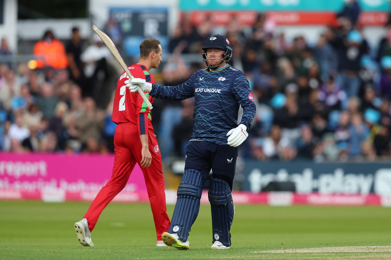 Jonny Bairstow reaches his fifty, Vitality Blast Men, Yorkshire vs Lancashire Lightning, Headingley, June 05, 2026
