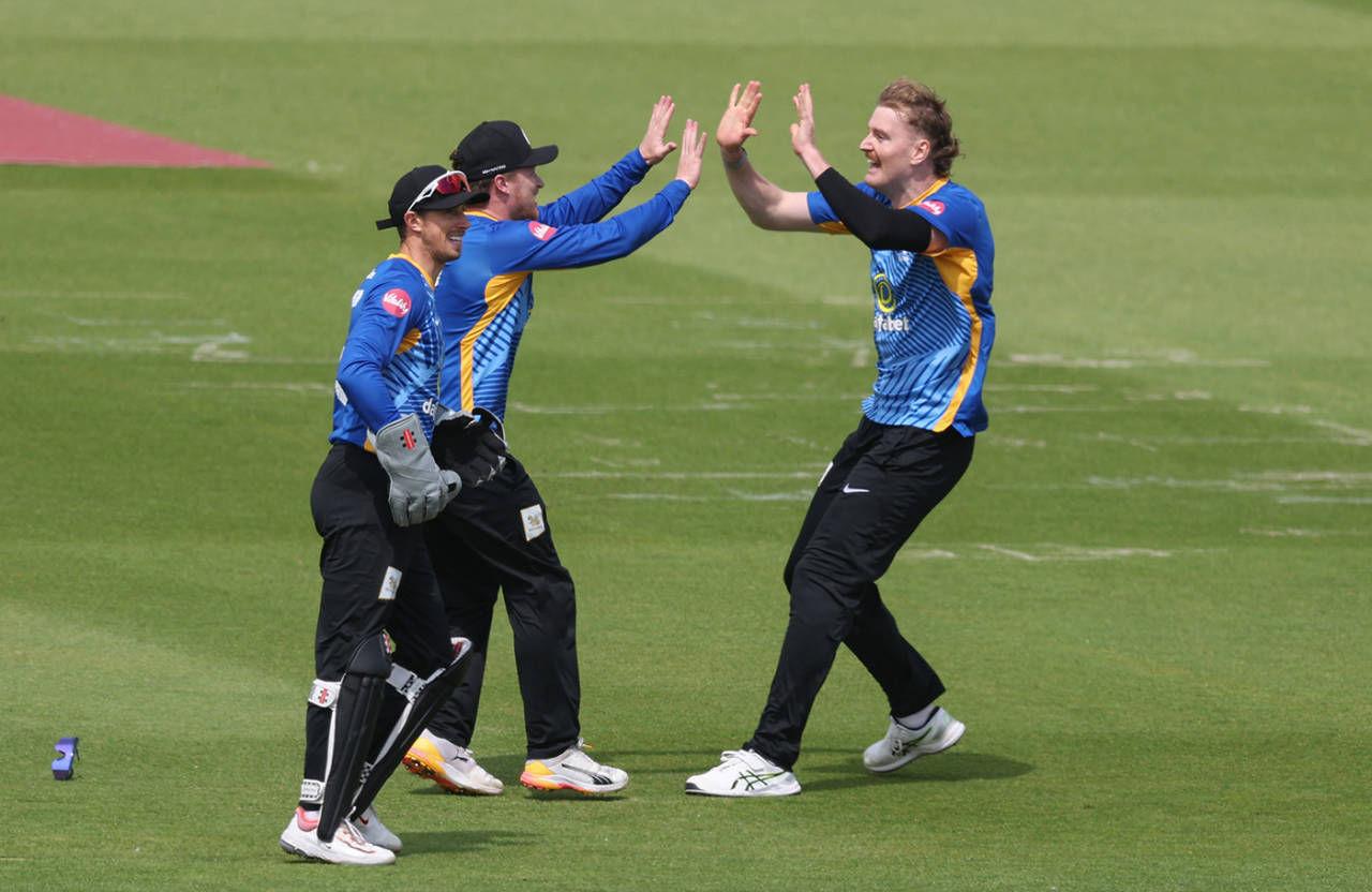 `Sean Hunt ripped through the Kent batting, Sussex vs Kent, Men's T20 Blast, Hove, June 7, 2026