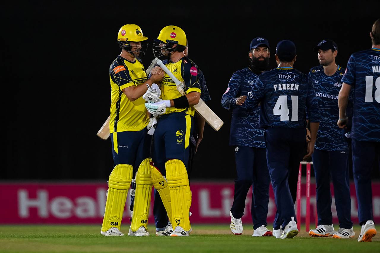 Chris Woods and Tristan Stubbs got Hampshire over the line, Hampshire vs Yorkshire, Men's T20 Blast, Utilita Bowl, June 26, 2026