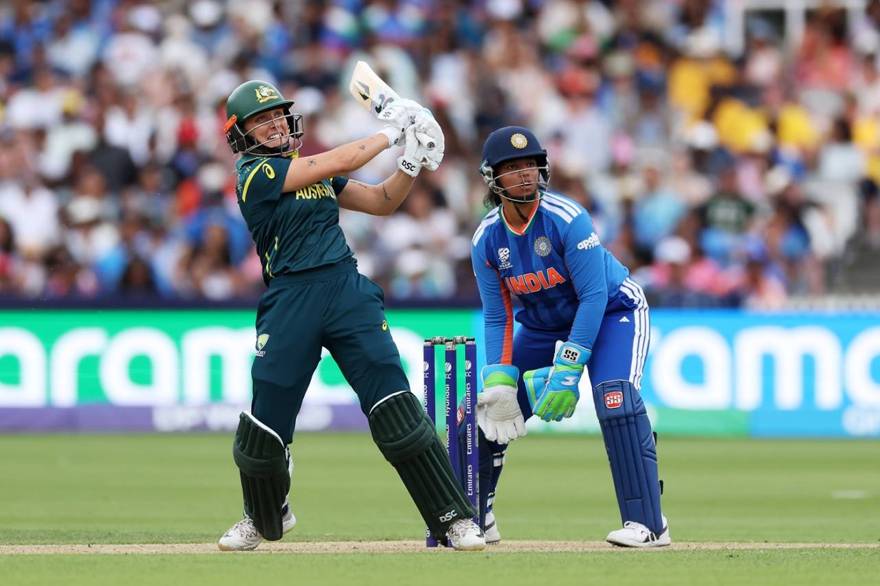 Ashleigh Gardner goes big over the on side, Australia vs India, Women's T20 World Cup, Lord's, London, June 28, 2026